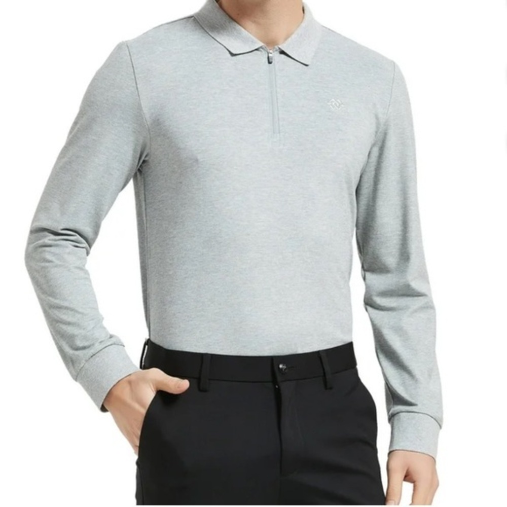 MoFiz Men's Quick Dry Golf Polo 1/4-Zip Long Sleeve Athletic Shirt Size M